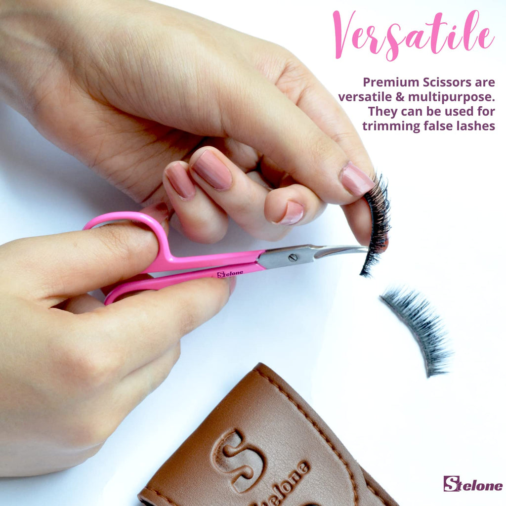 Stelone professional multipurpose scissors showing the compact travel friendly size and secure grip