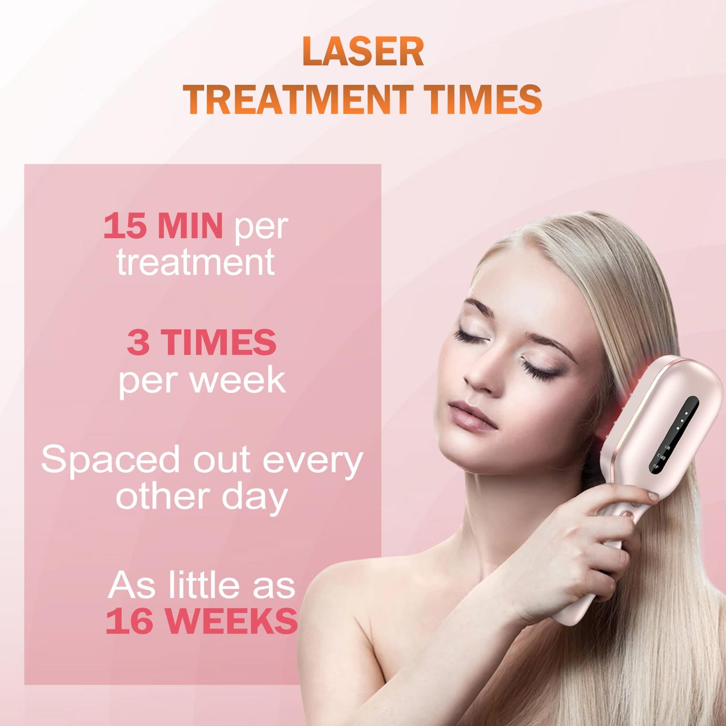 Rose gold laser hair growth comb design