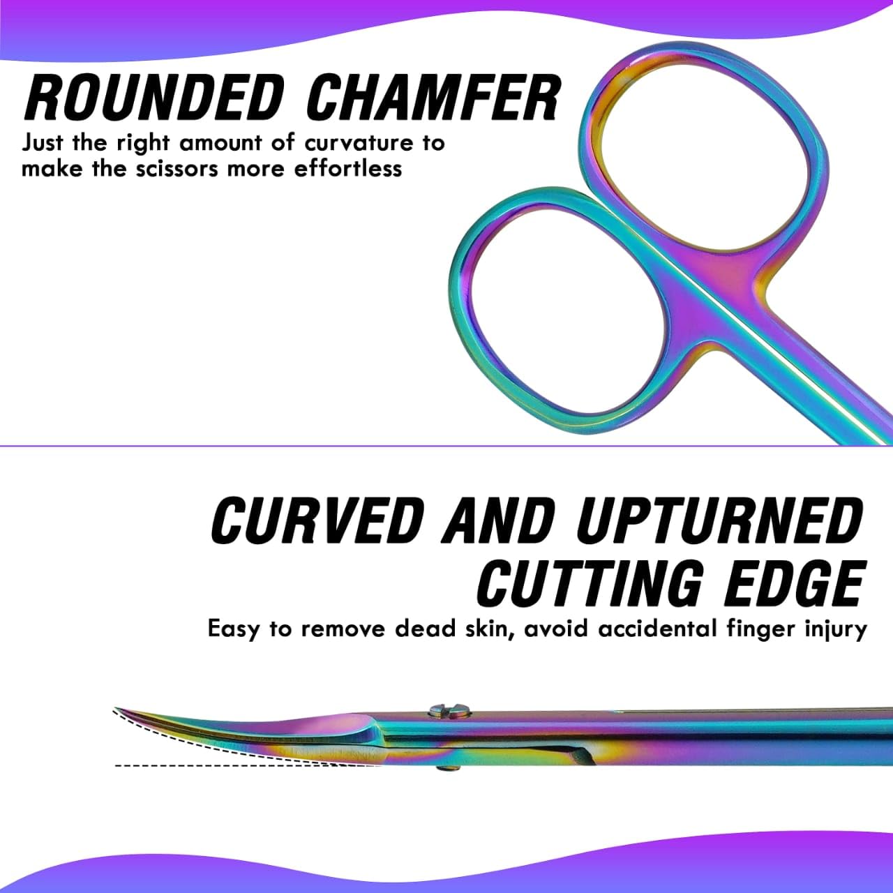 BROWBLOOM curved grooming scissors with sharp blades for eyebrow trimming