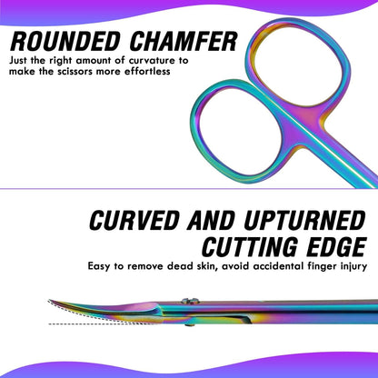 BROWBLOOM curved grooming scissors with sharp blades for eyebrow trimming