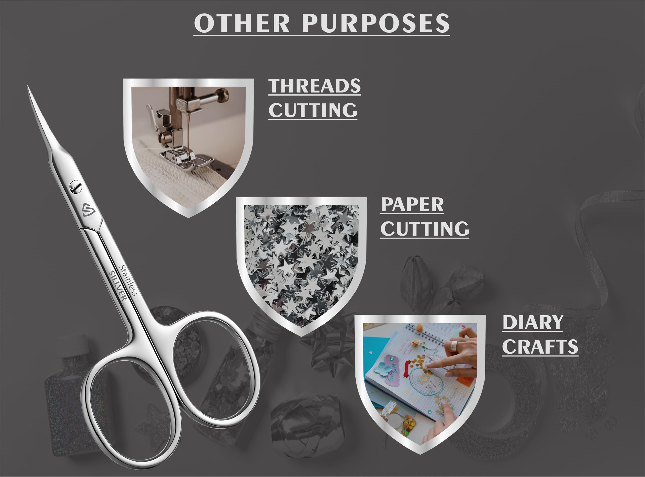 Premium cuticle trimmer scissors displayed on a clean background for professional nail care.