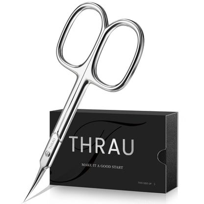 THRAU precise pedicure and eyebrow trimming scissors side profile view