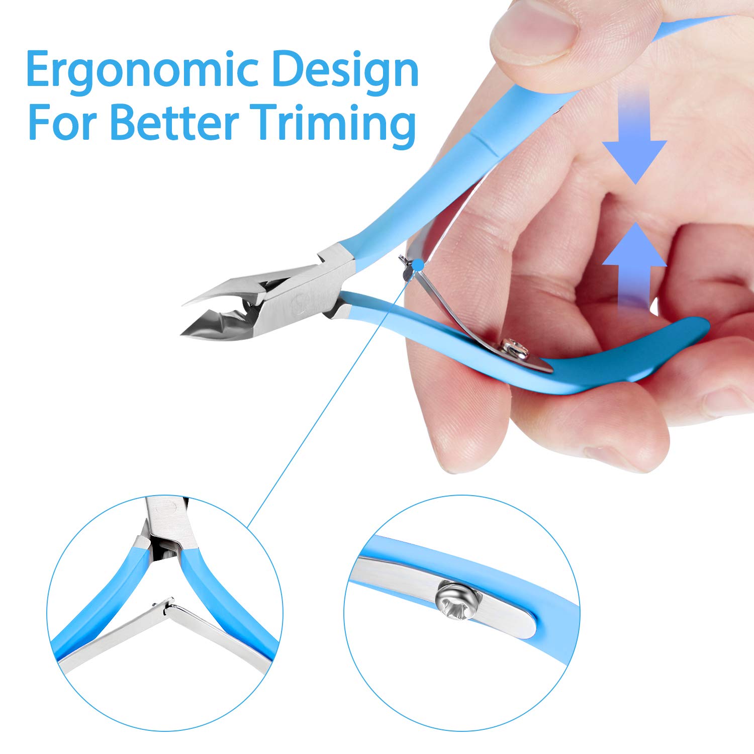 Mudder cuticle scissors with plastic safety guard tip for storage