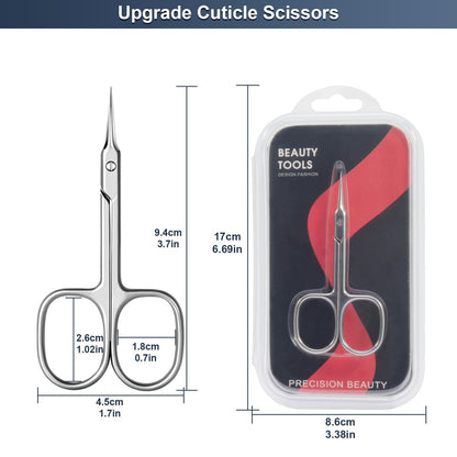 CGBE multi purpose small scissors being used for eyebrow and eyelash grooming.