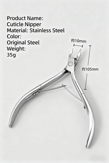 Close-up perspective of the premium silver double-spring mechanism for precision nail grooming.