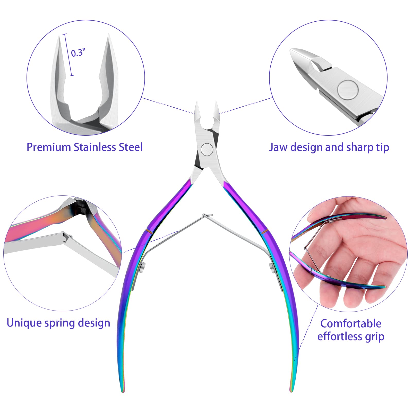 Triangle head cuticle pusher for nail grooming