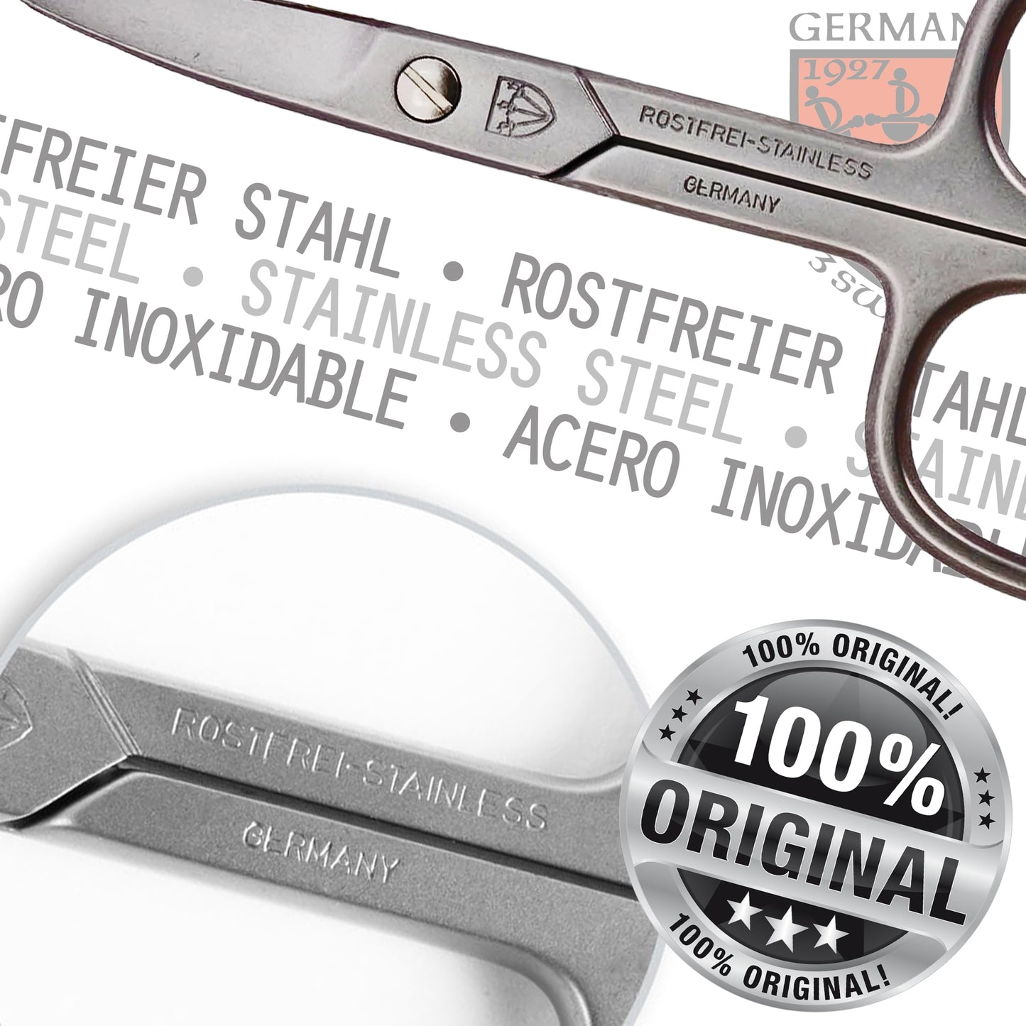 Professional grade curved trimming scissors for finger and toe nail maintenance