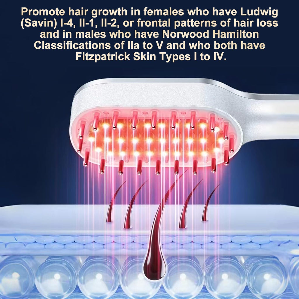 Haubat hair thinning treatment comb packaged for home use.