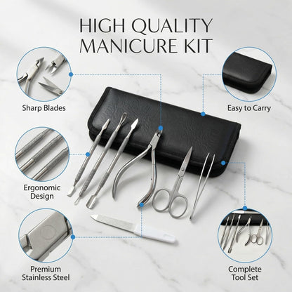 Professional cuticle nipper and pusher set close up