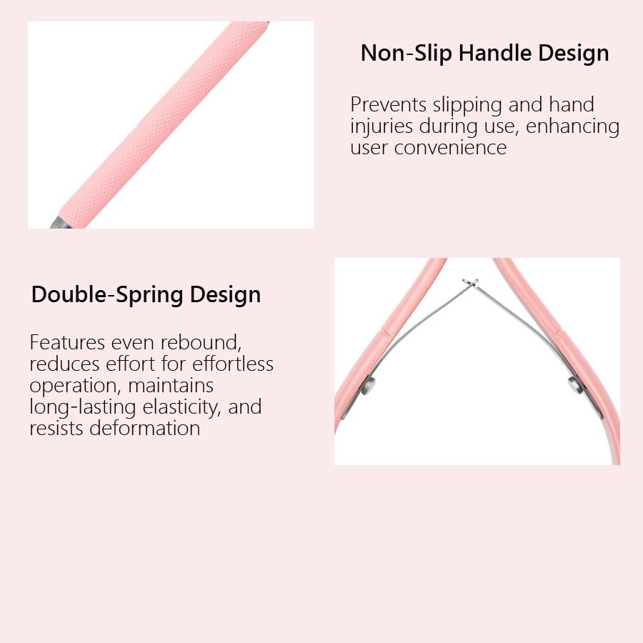 Stainless steel cuticle nipper with pink textured handle