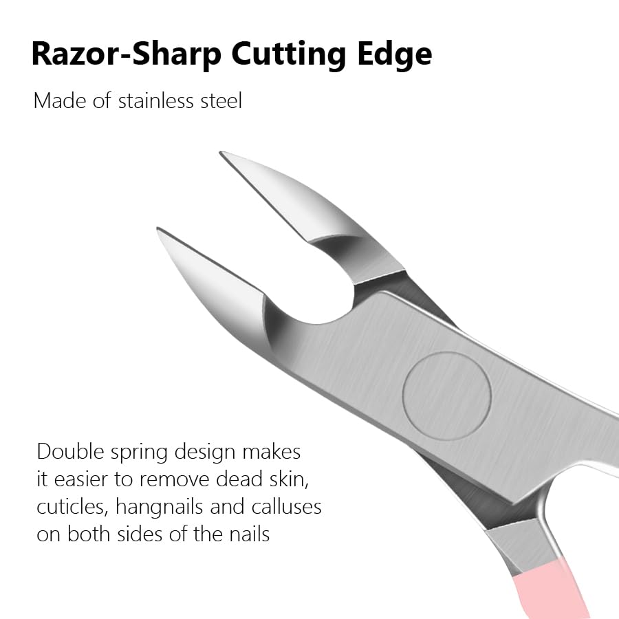 Close up of sharp stainless steel nipper blade