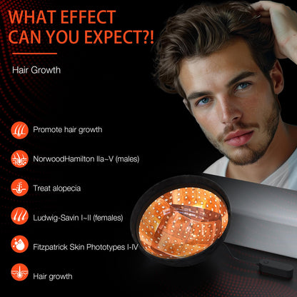 Side profile of Pupca medical grade hair regrowth cap
