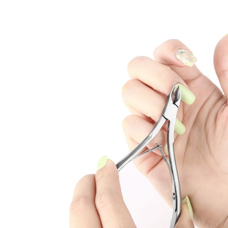 Close up of sharp stainless steel cuticle nipper blades