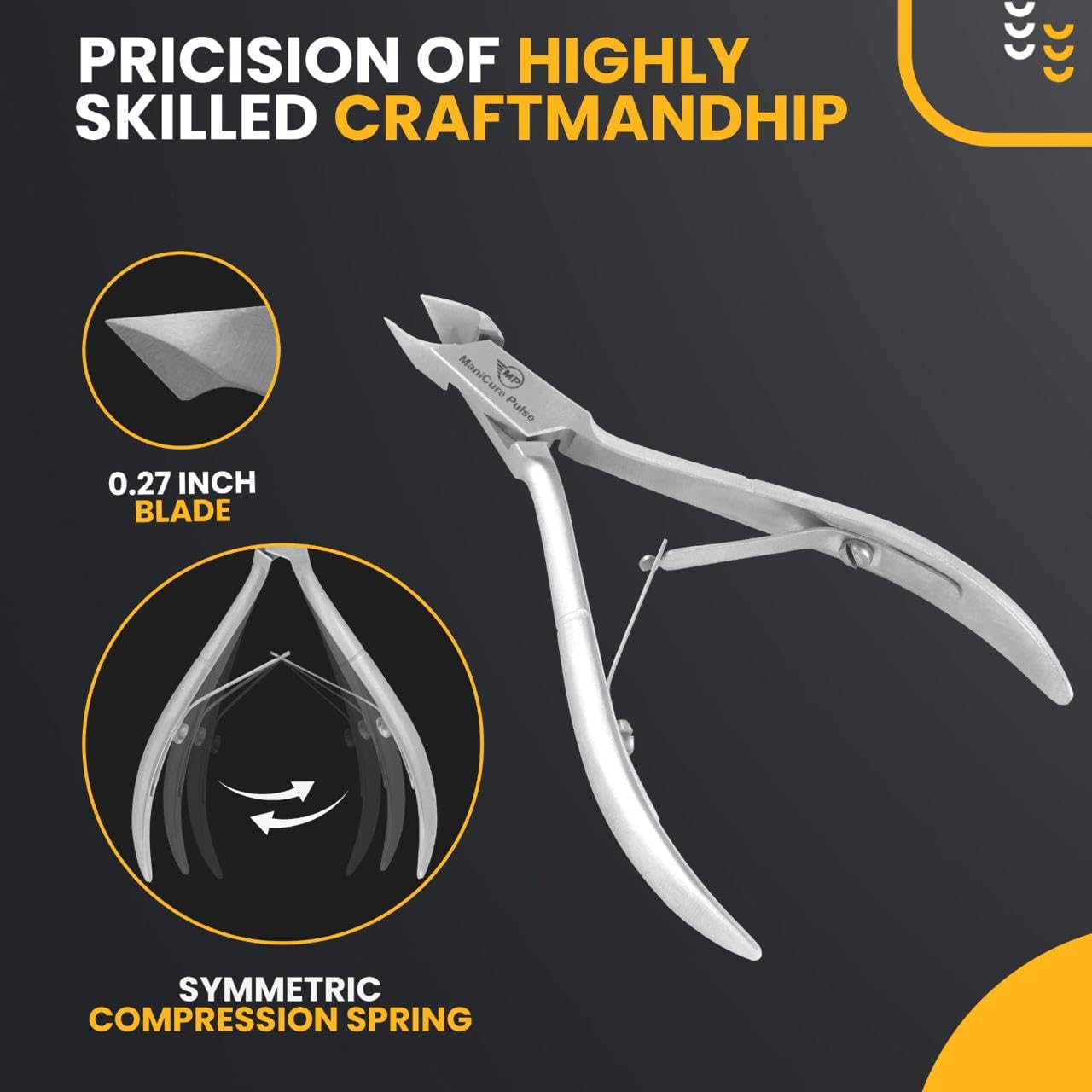 Manicure Pulse dual-ended cuticle pusher and scraper tool detail