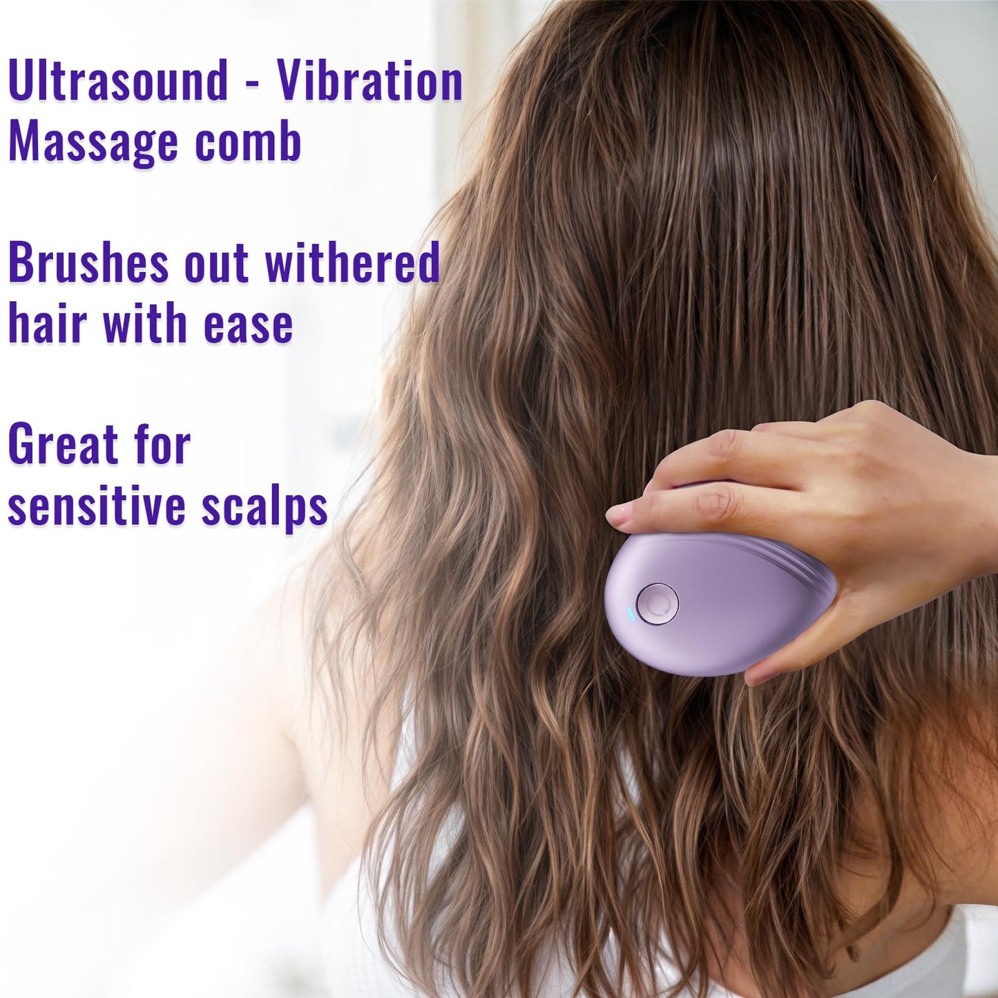 Dyuhooao hair growth brush showing sonic vibration bristles