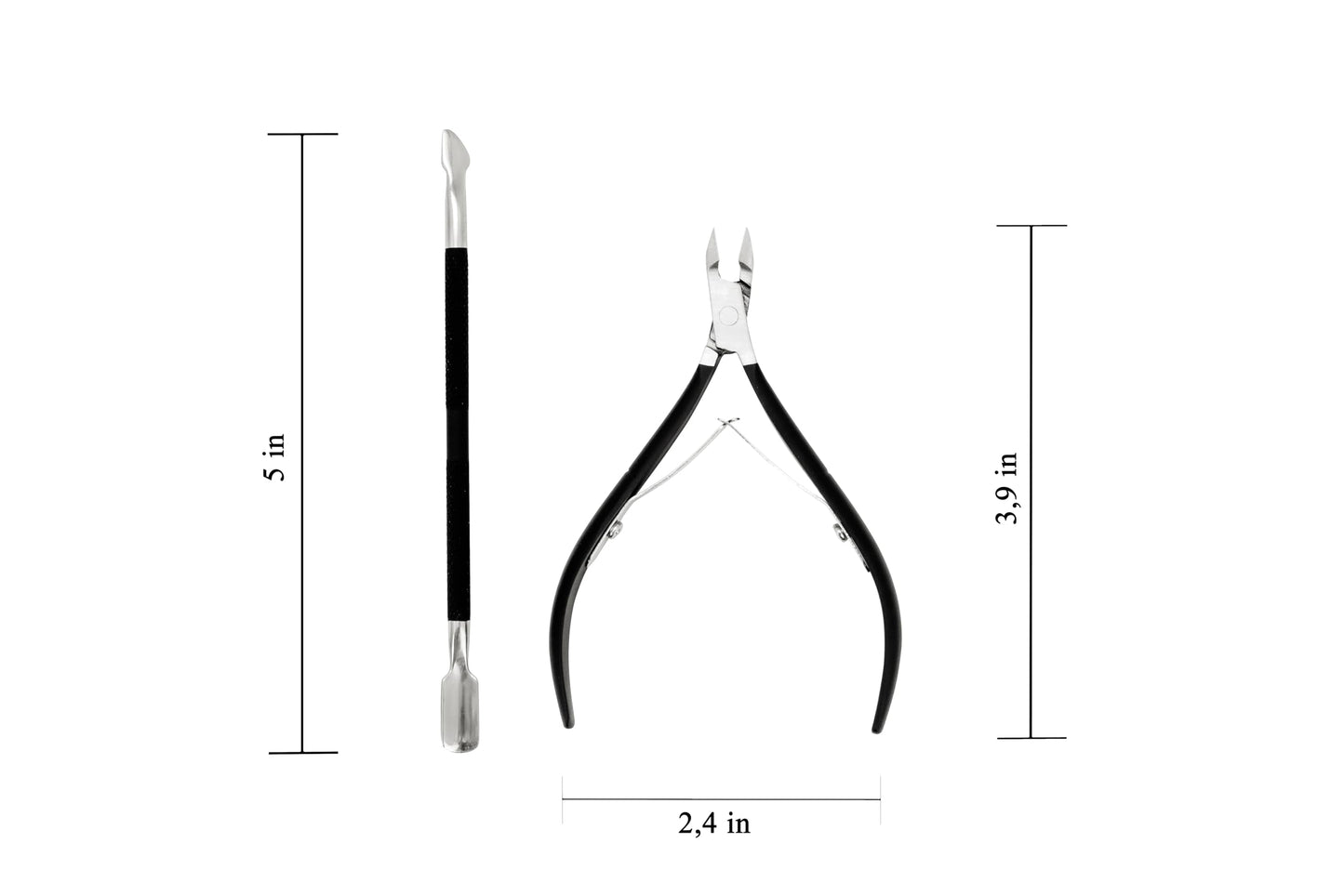 Professional grade cuticle nipper with black handle