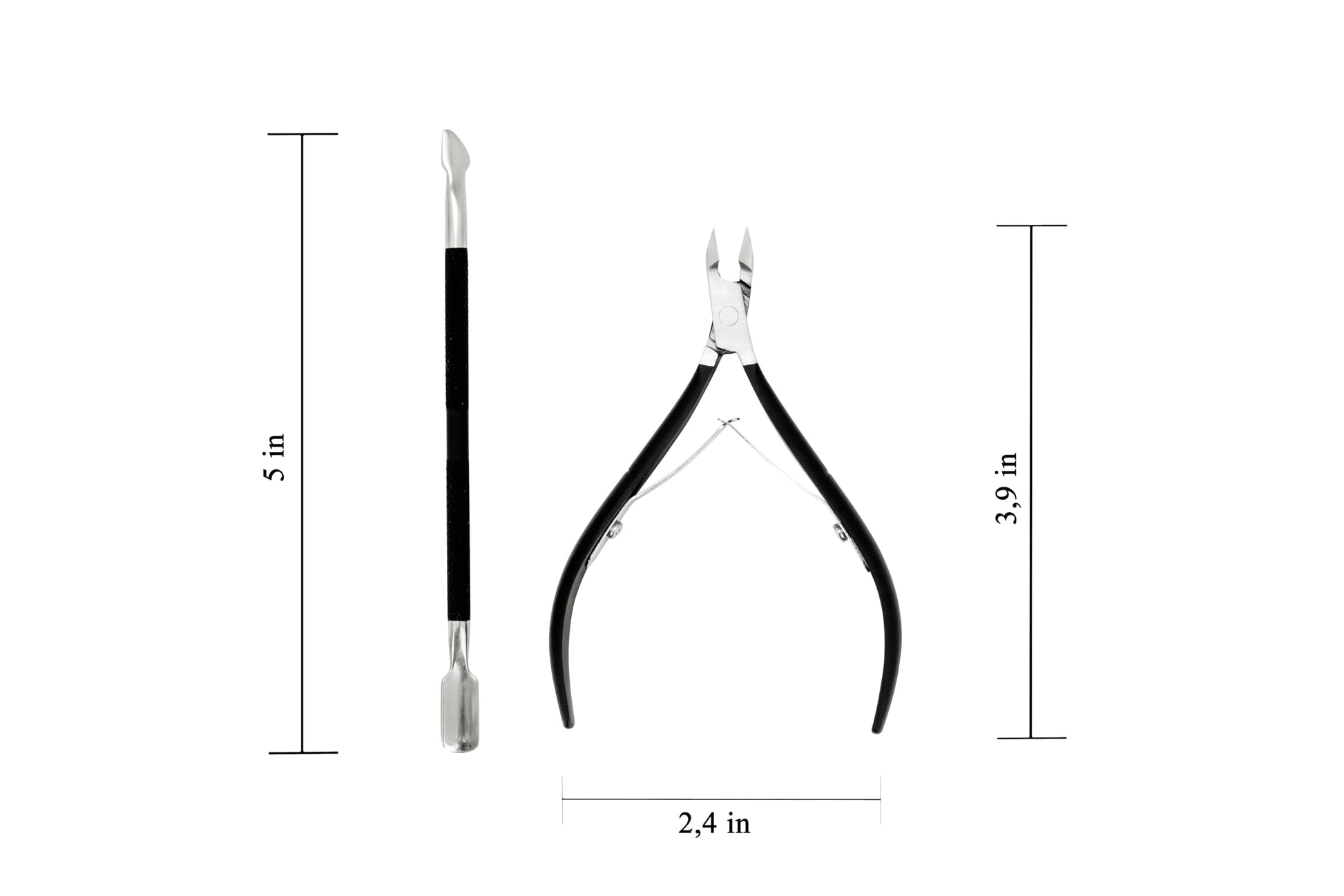 Professional grade cuticle nipper with black handle