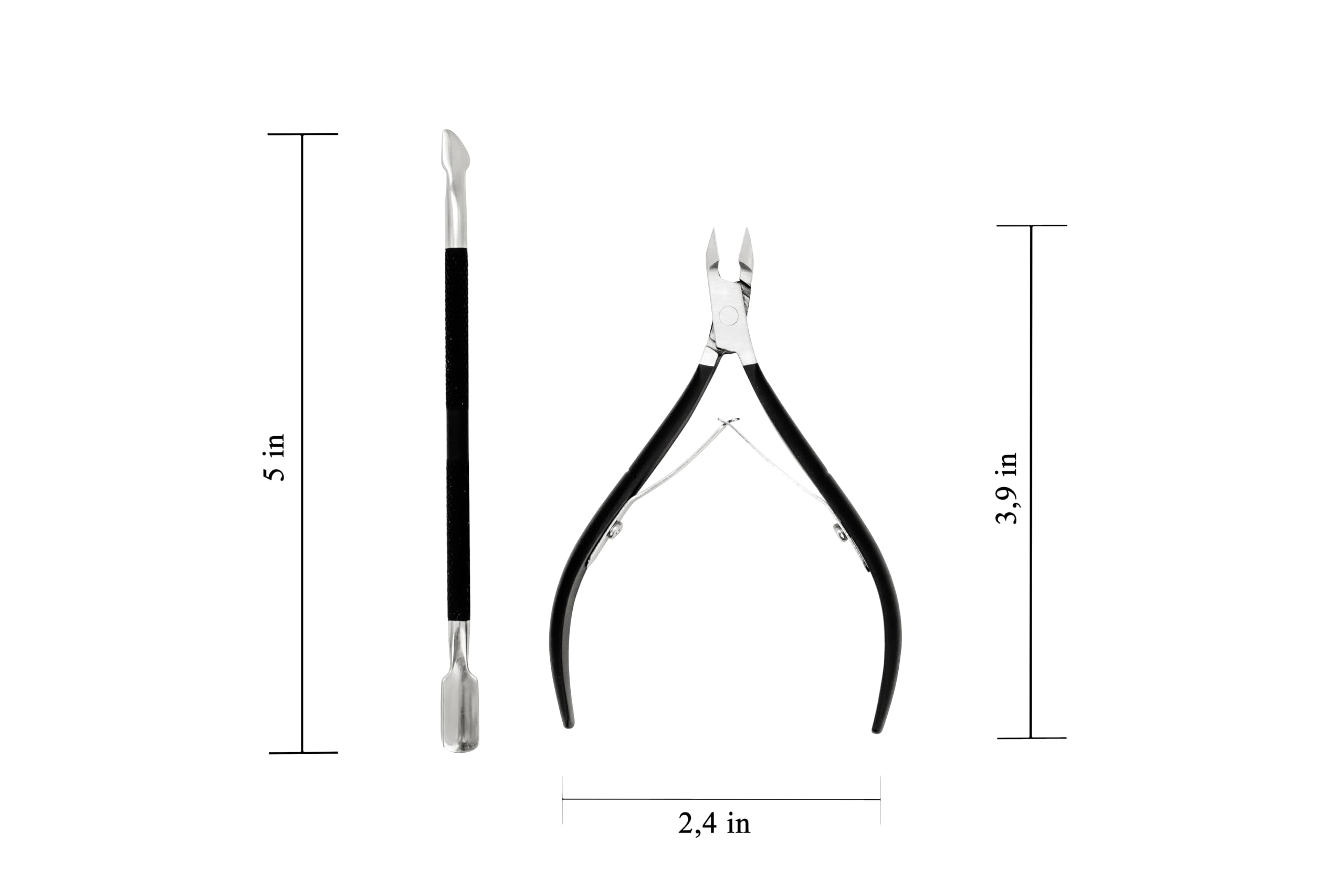 Professional grade cuticle nipper with black handle