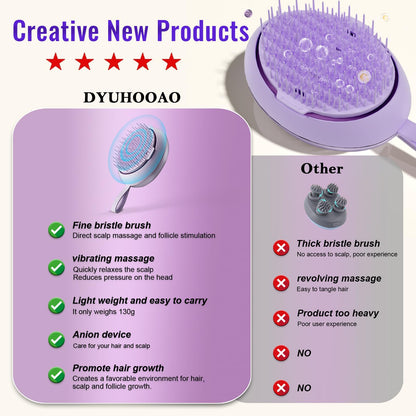 Portable cordless hair massager for travel use