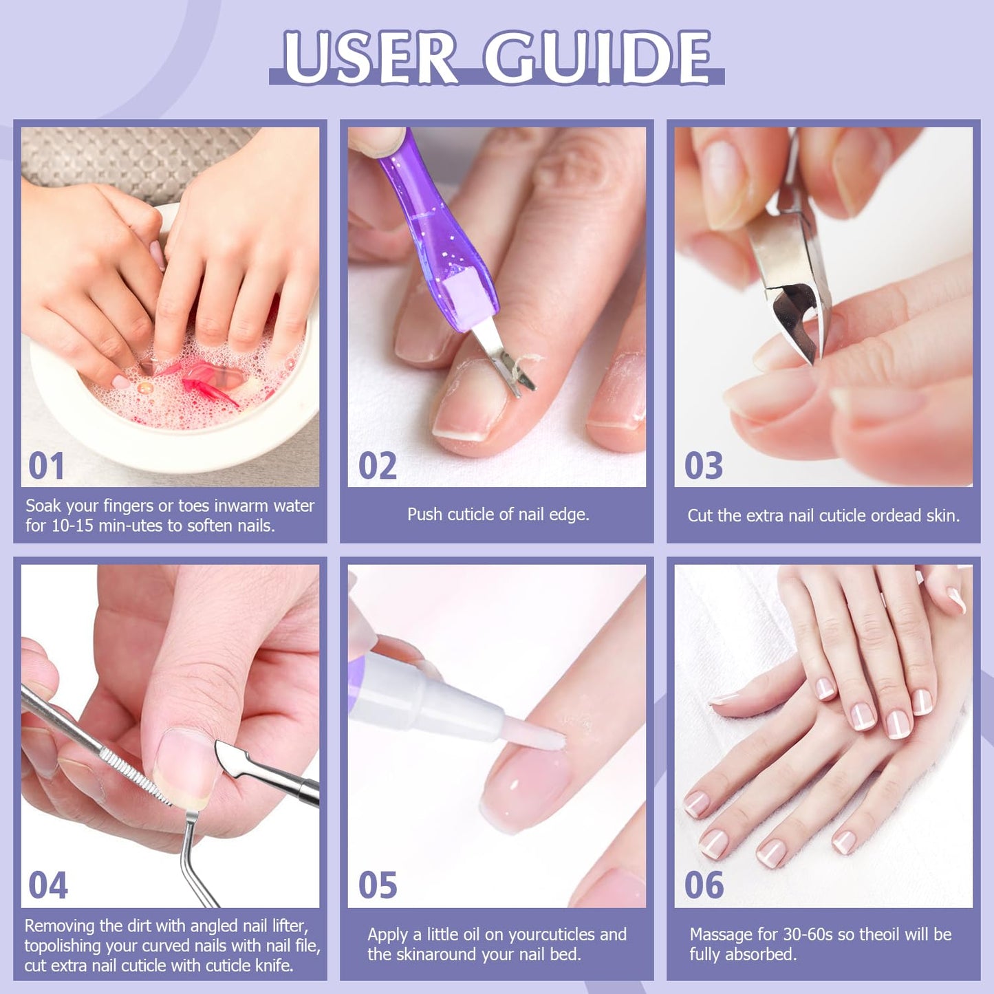 Professional manicure and pedicure tools set arrangement