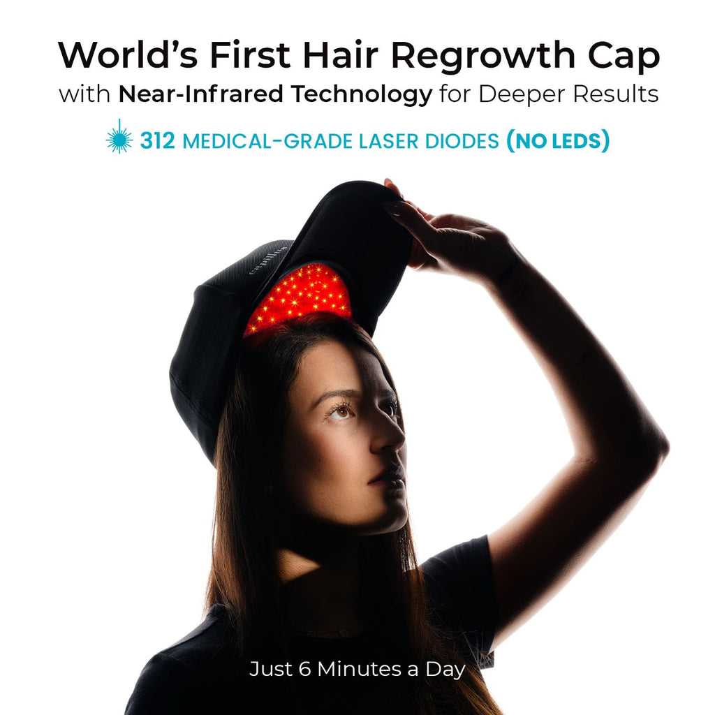 Smart Cap Capillus Spectrum worn by user during daily session