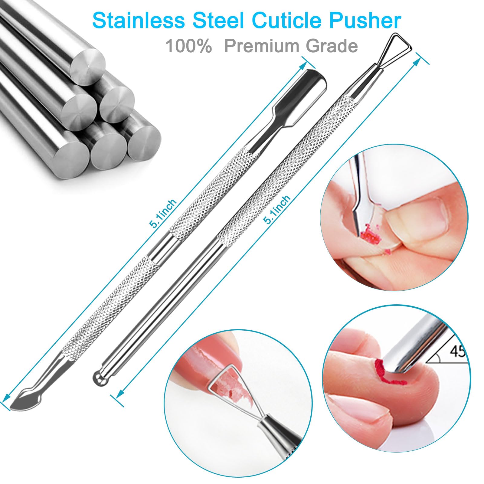 Pingispower nail grooming kit with cuticle cutter