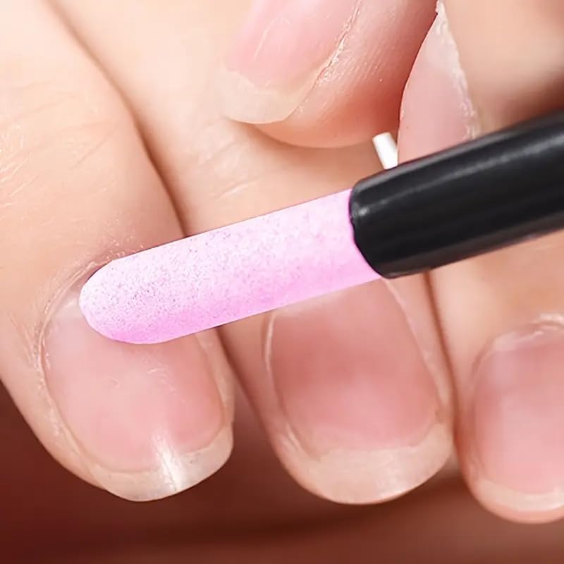 Close up of 45-degree angled quartz stone tip for cuticle care