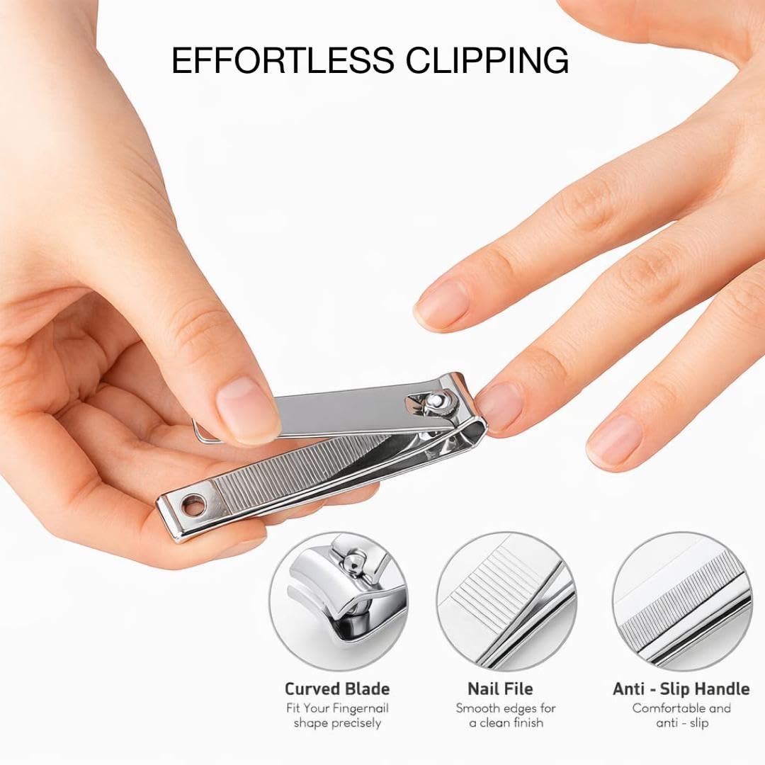Close up of stainless steel cuticle pusher and trimmer
