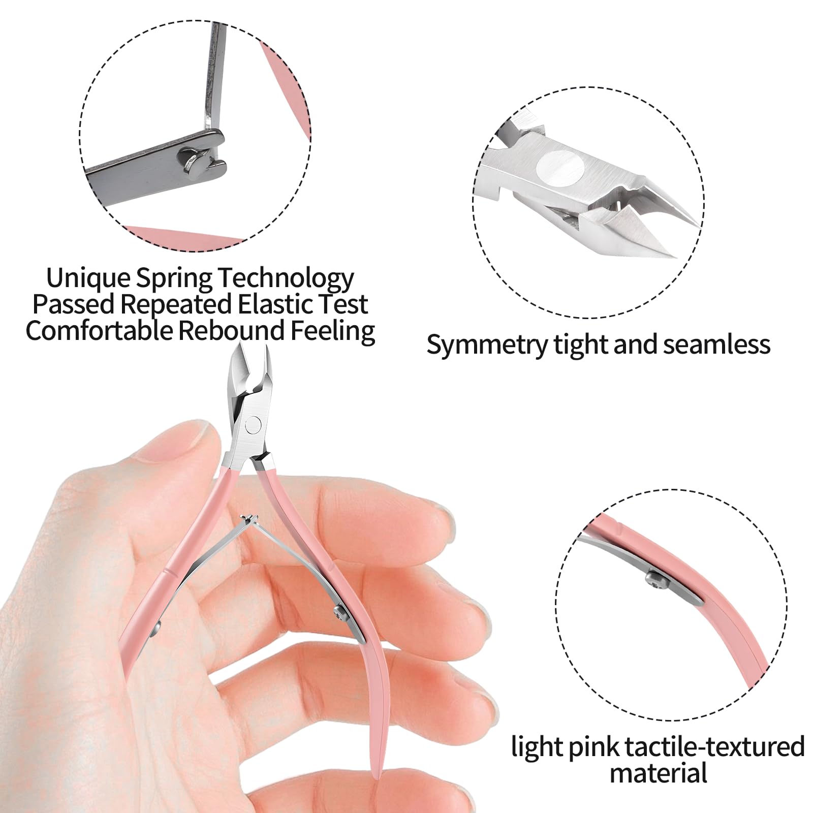 Ergonomic pink handle design of Makartt cuticle trimmer