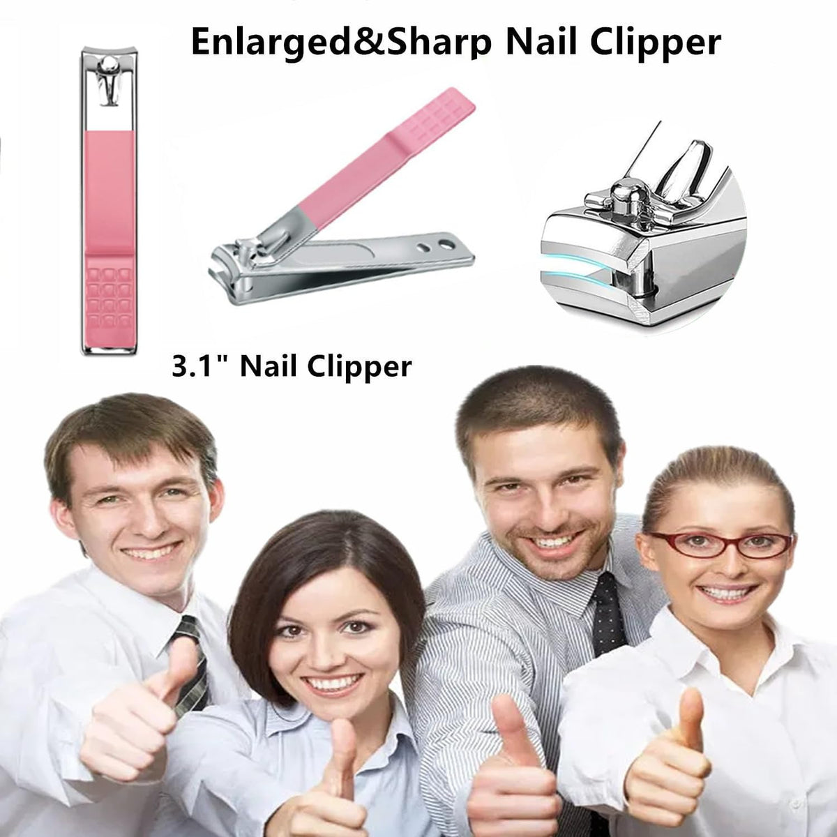 Detailed view of the sharp-pointed cuticle trimmer included in the set.