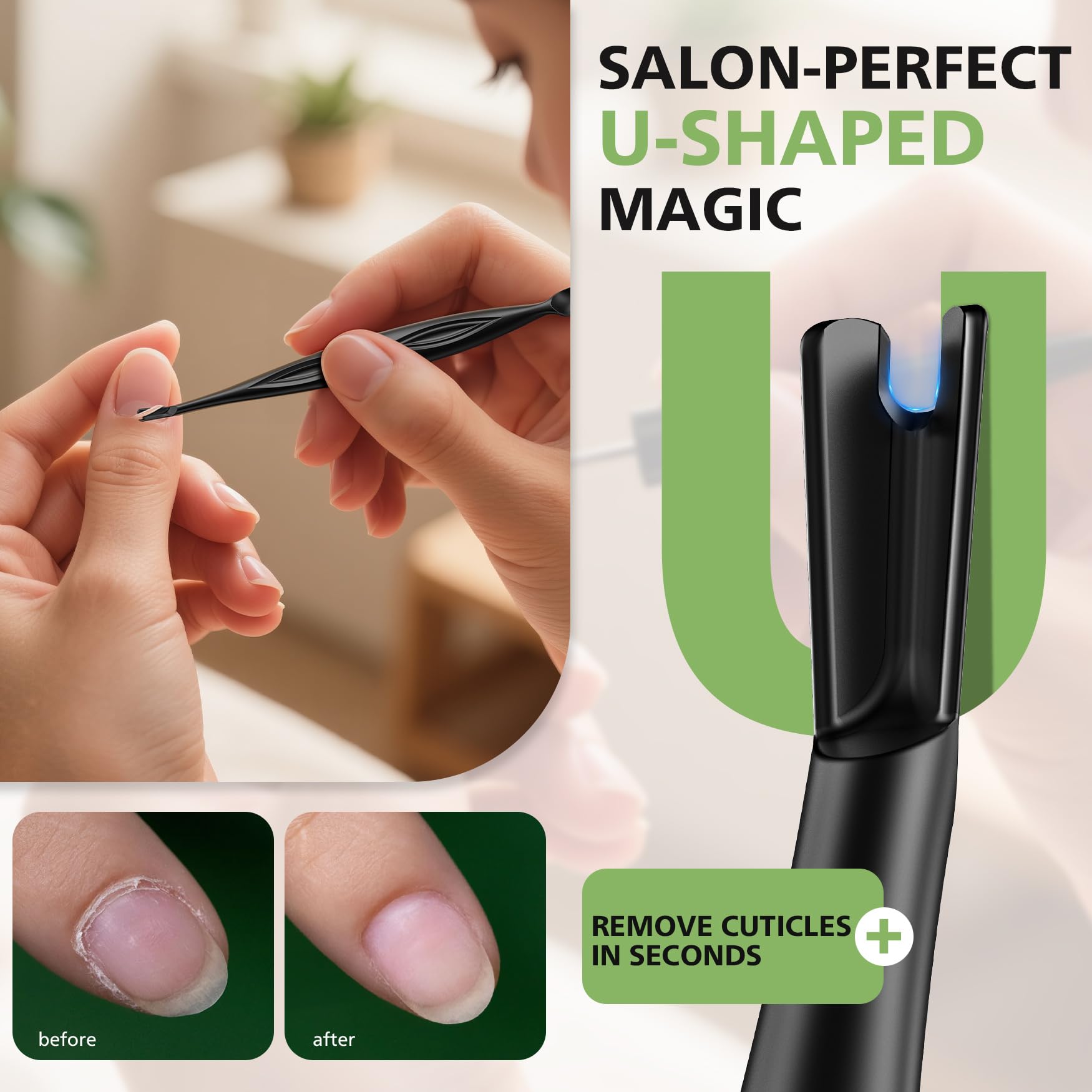Professional metal cuticle pusher and scraper tool