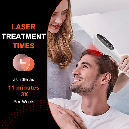 Side profile of Pupca laser comb featuring ergonomic handle