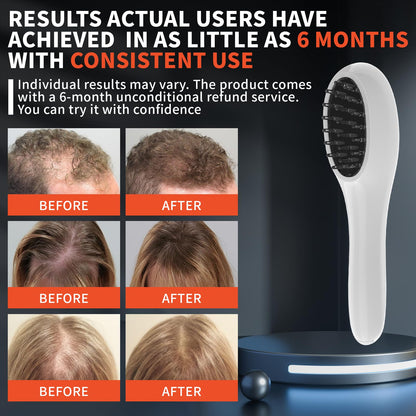Close up of laser comb teeth for effective scalp penetration