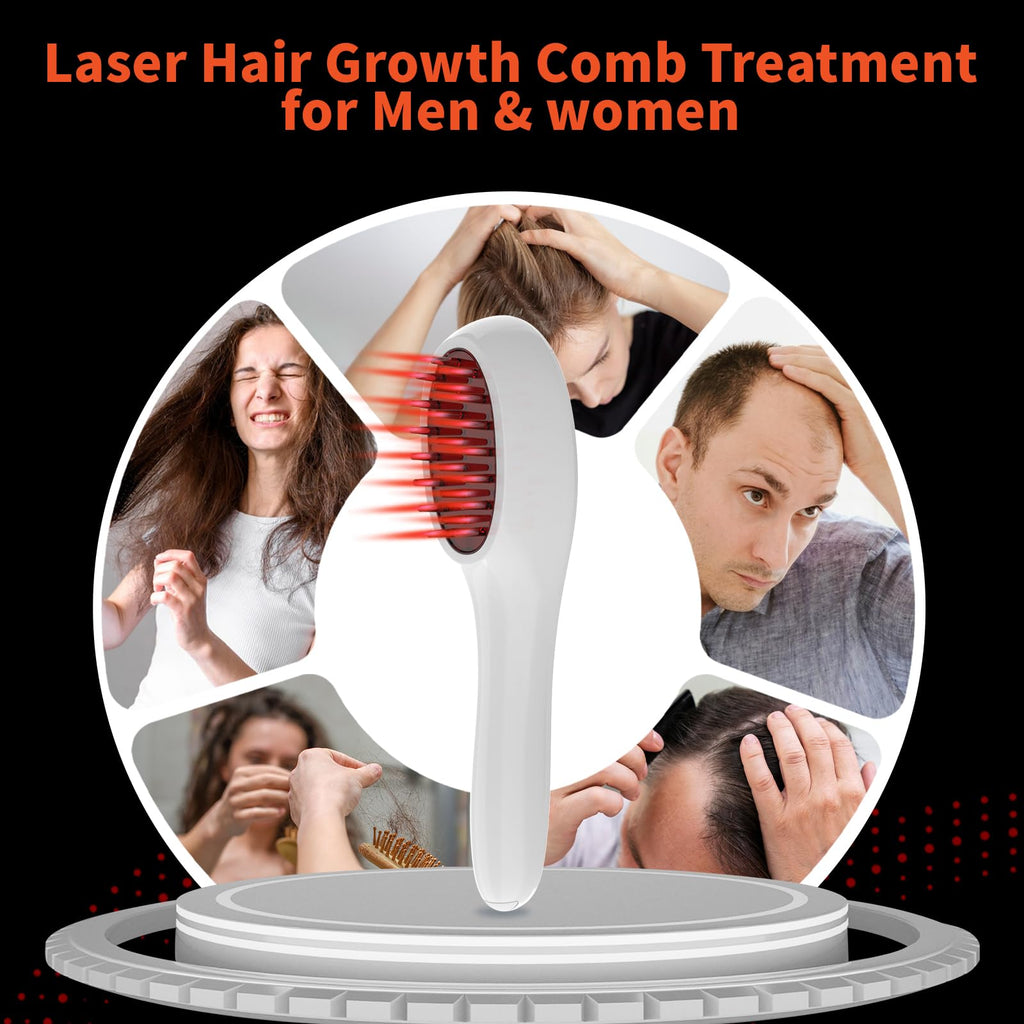 Ergonomic handle design of the portable hair regrowth comb
