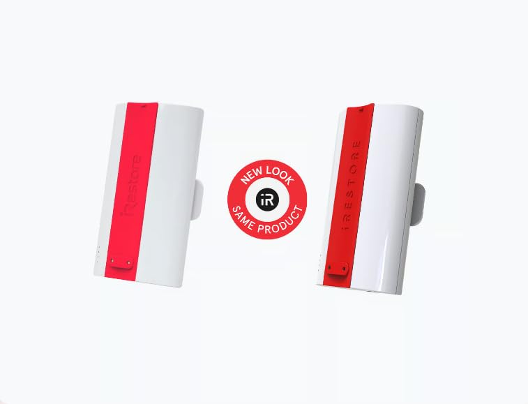 User wearing iRestore battery pack on belt