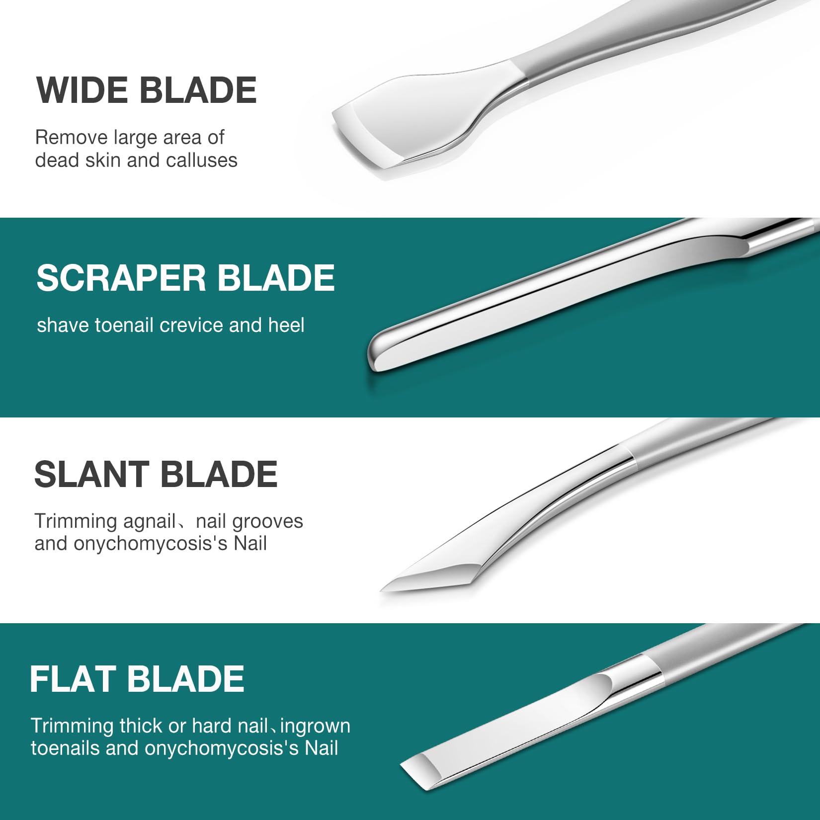 Detailed view of stainless steel ingrown toenail clippers