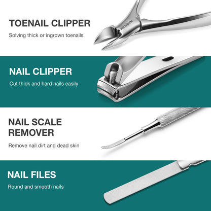 Mr. Green pedicure kit showing assorted blades and scrapers