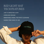 HigherDOSE red light therapy hat in use during daily session
