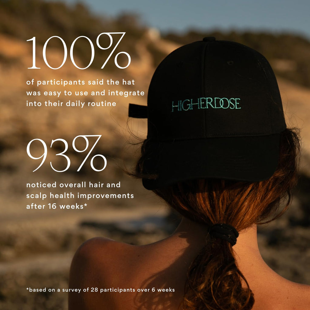 HigherDOSE rechargeable scalp wellness cap control button detail