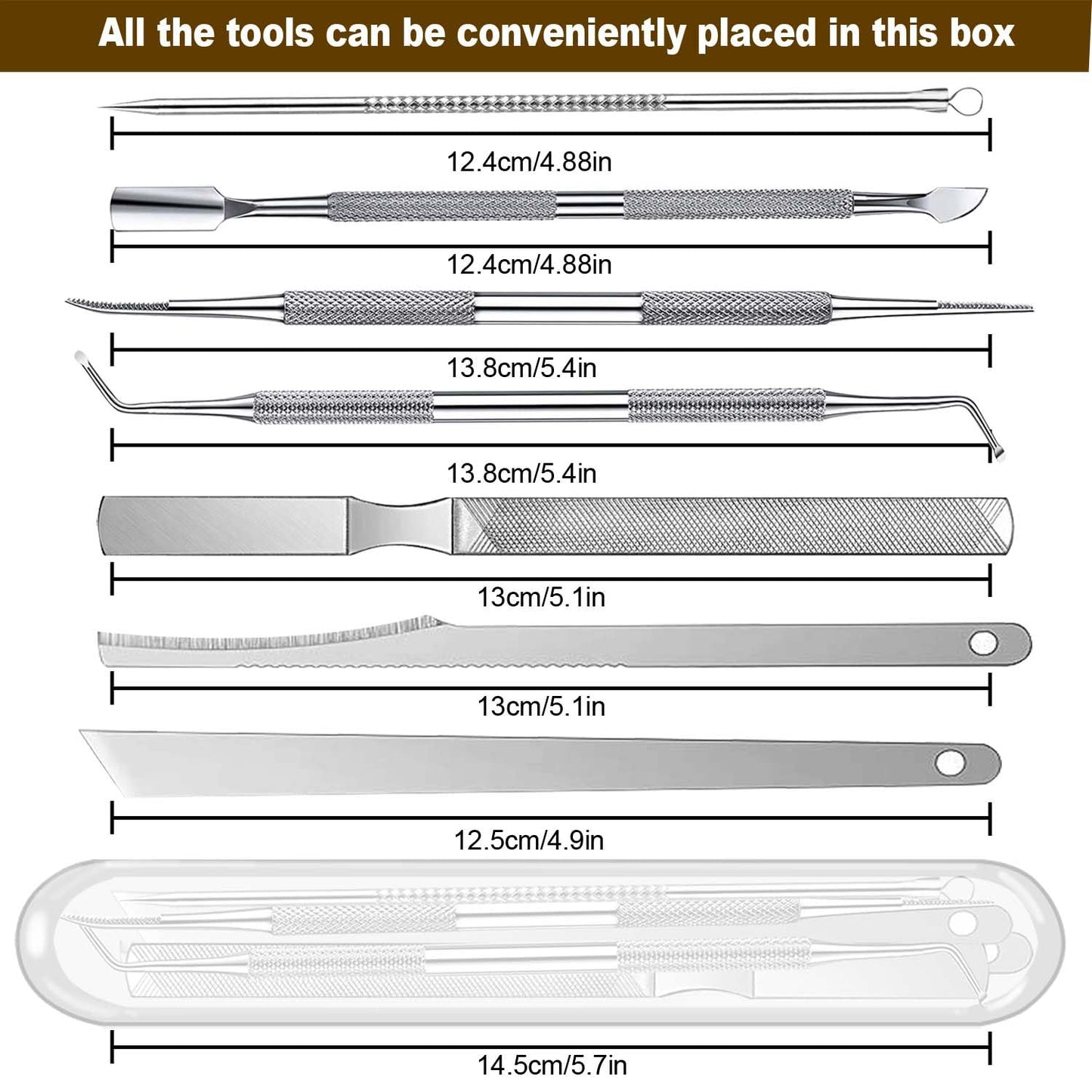 Full 10-piece pedicure tool kit for ingrown nails