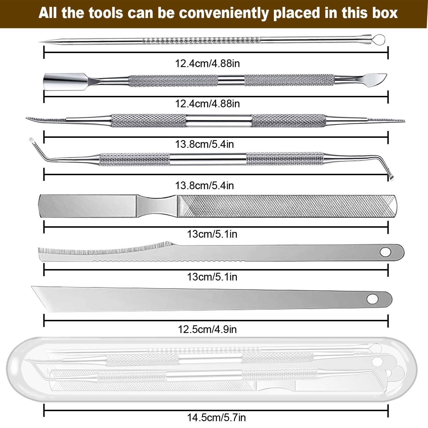 Full 10-piece pedicure tool kit for ingrown nails