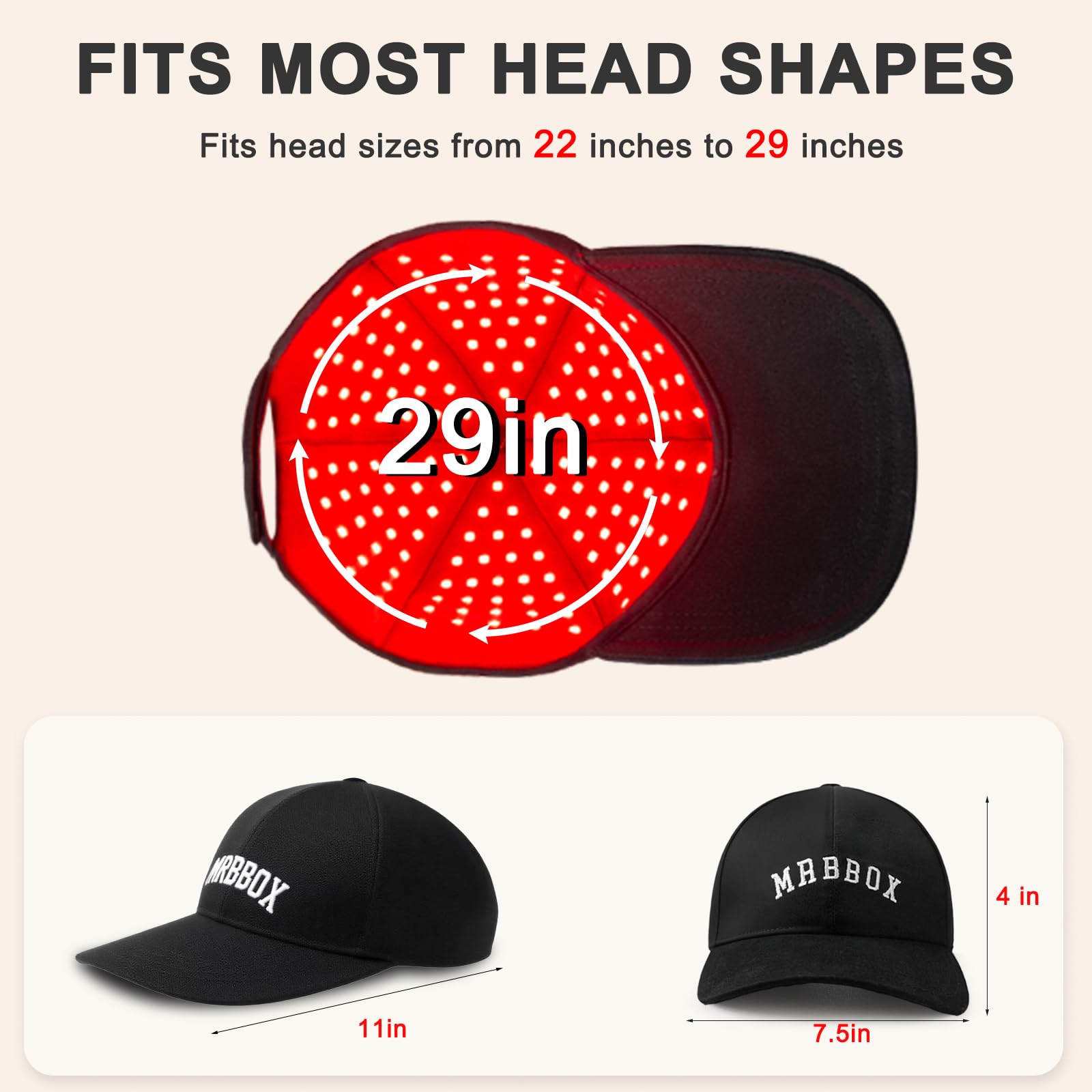 Side profile of red light therapy hair growth device