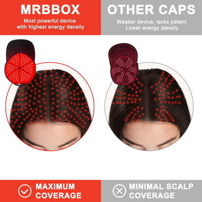 Top view of red light therapy hat showing light distribution