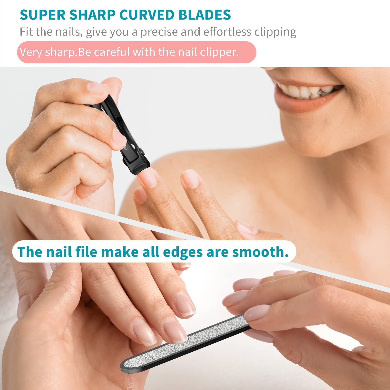 Side view of SZQHT nail clipper showing 15mm jaw opening