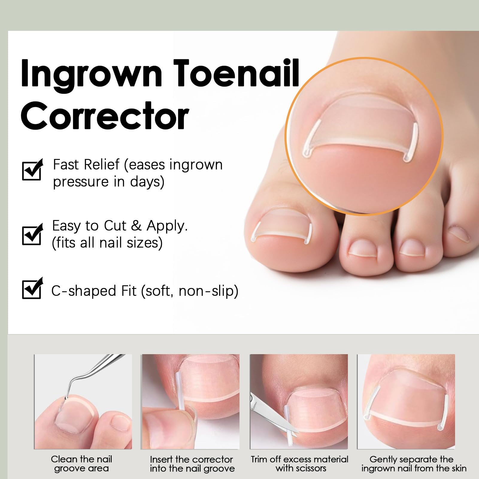 The complete 7 piece premium foot care packaging displaying all included alignment accessories.