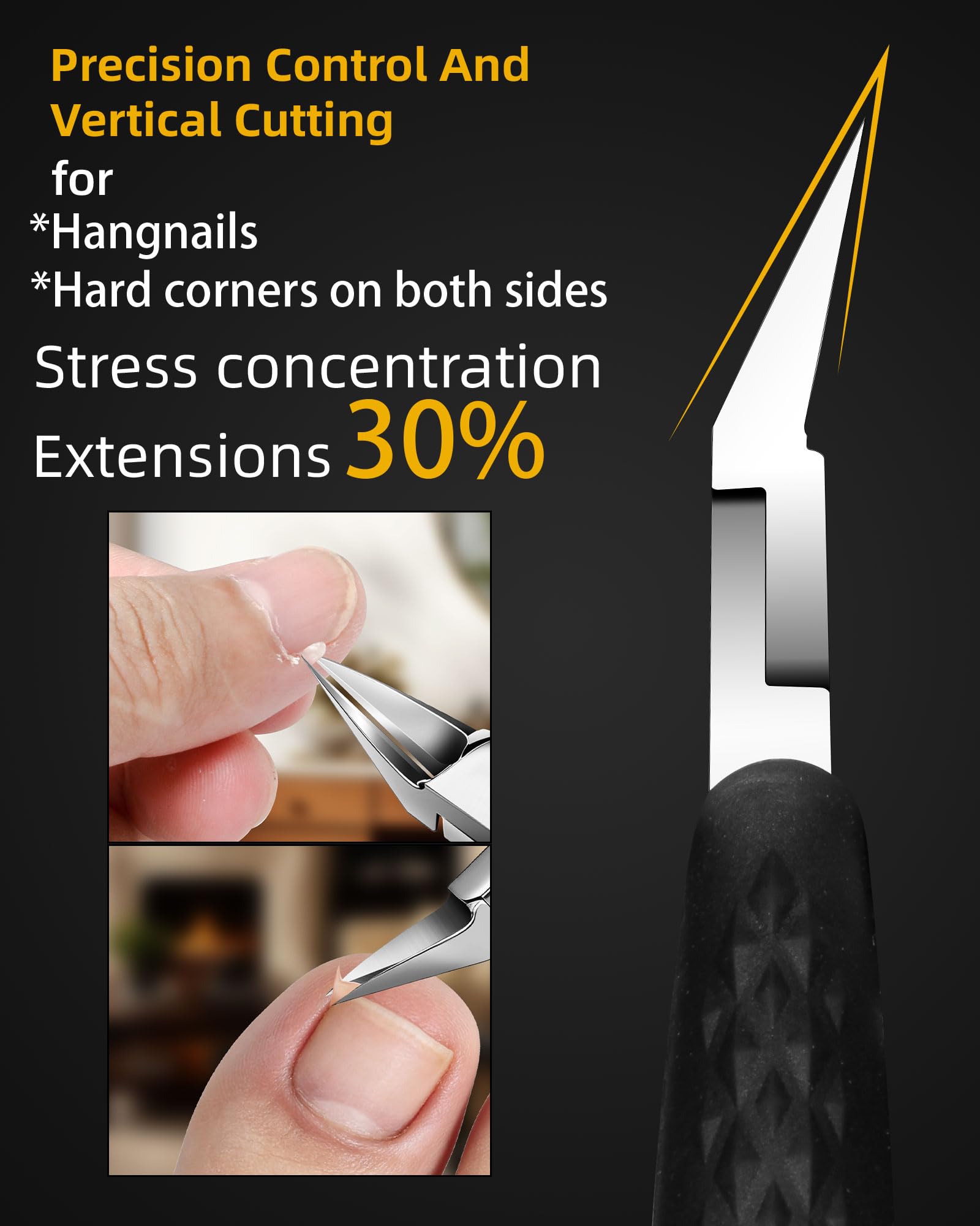 Close up of Ebewanli ingrown nail clipper sharp blade