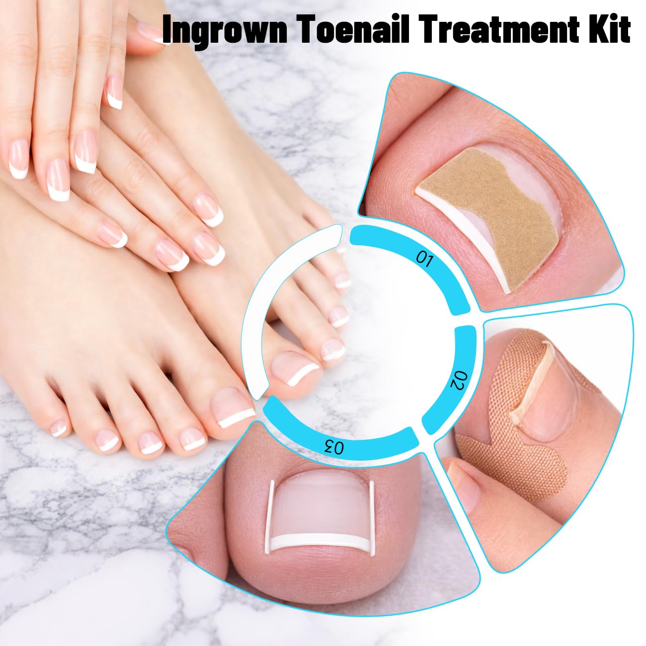 Full contents of Dualeco 9PCS manicure pedicure tool kit