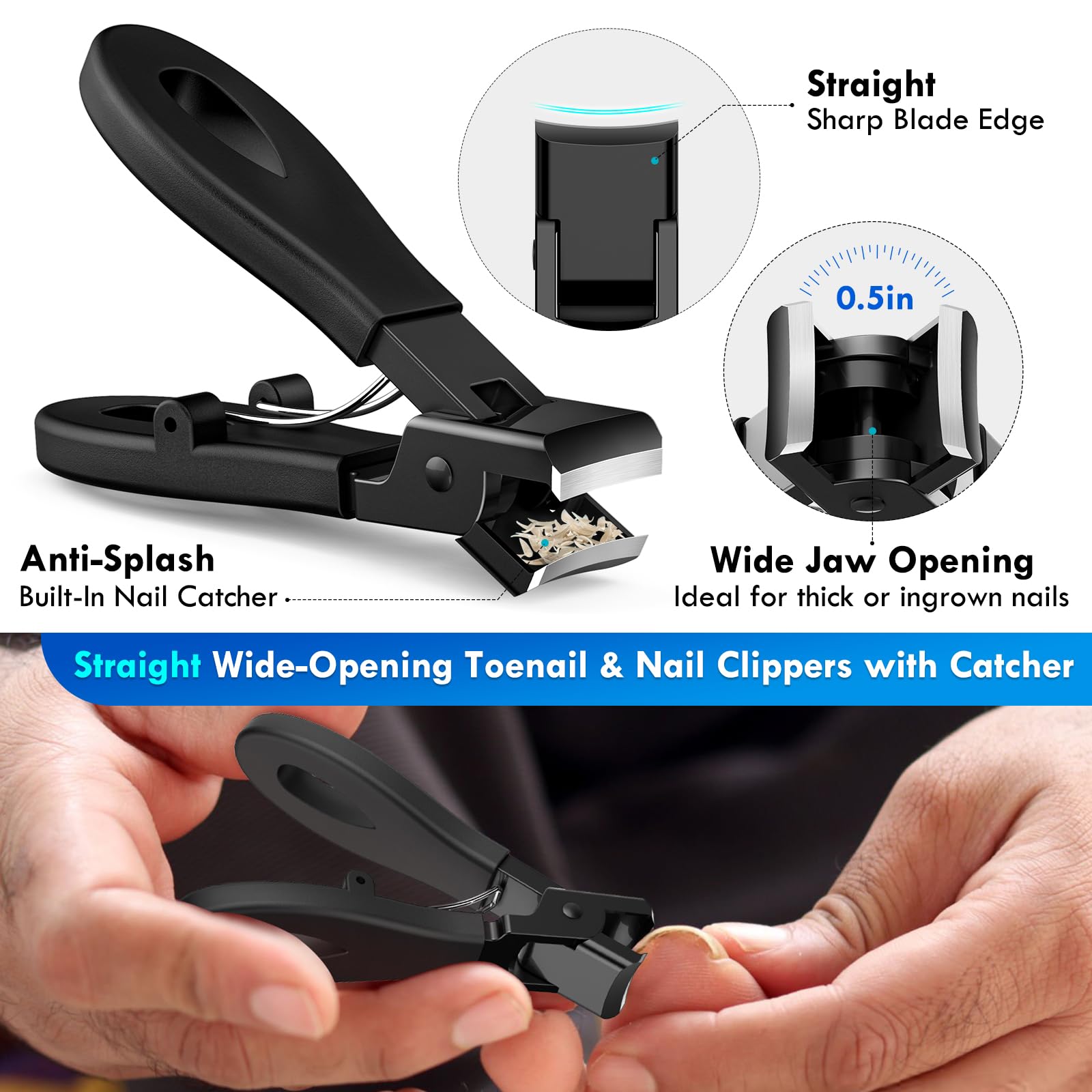 Nadadora wide jaw nail clipper for thick toenails