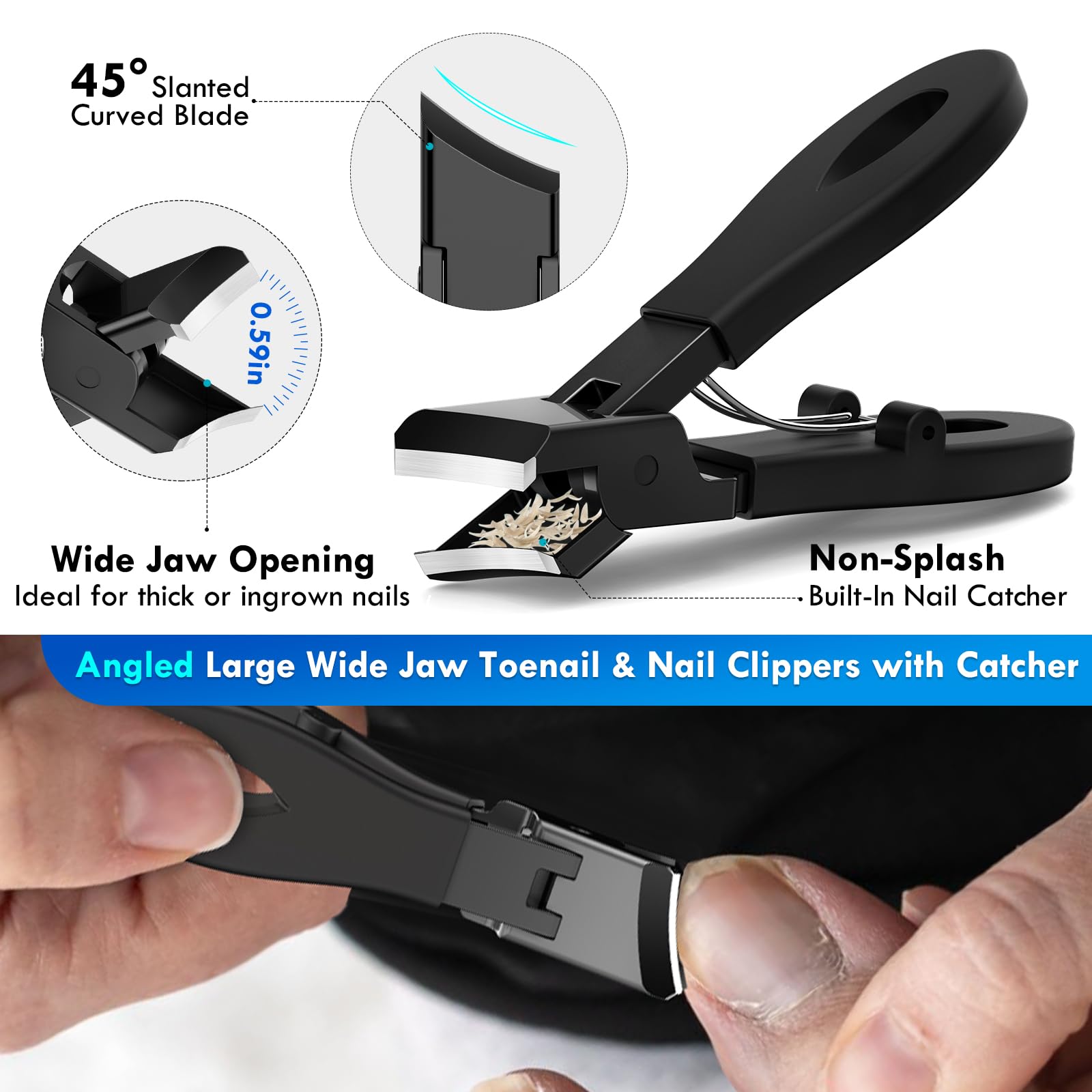 Nadadora angled nail clipper cutter for ingrown nails