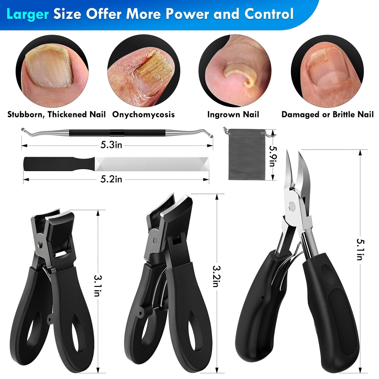 Nadadora 5 piece manicure set in storage pouch